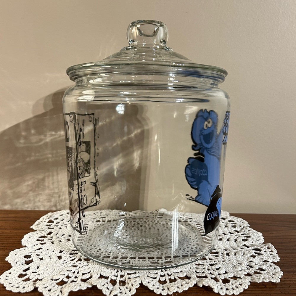 Glass Cookie Monster 'The Great Cookie Chief' Cookie Jar Muppets - Picture 3 of 6